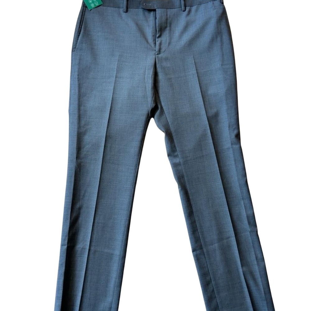 INDOCHINO Modern Slim Fit Suit Pants Charcoal Gray 36x32 Wool Blend
